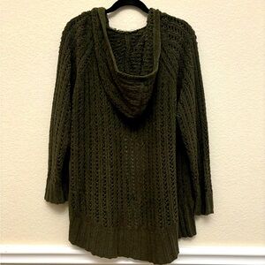 American Eagle Outfitters Green Cozy Cardigan with Hood
